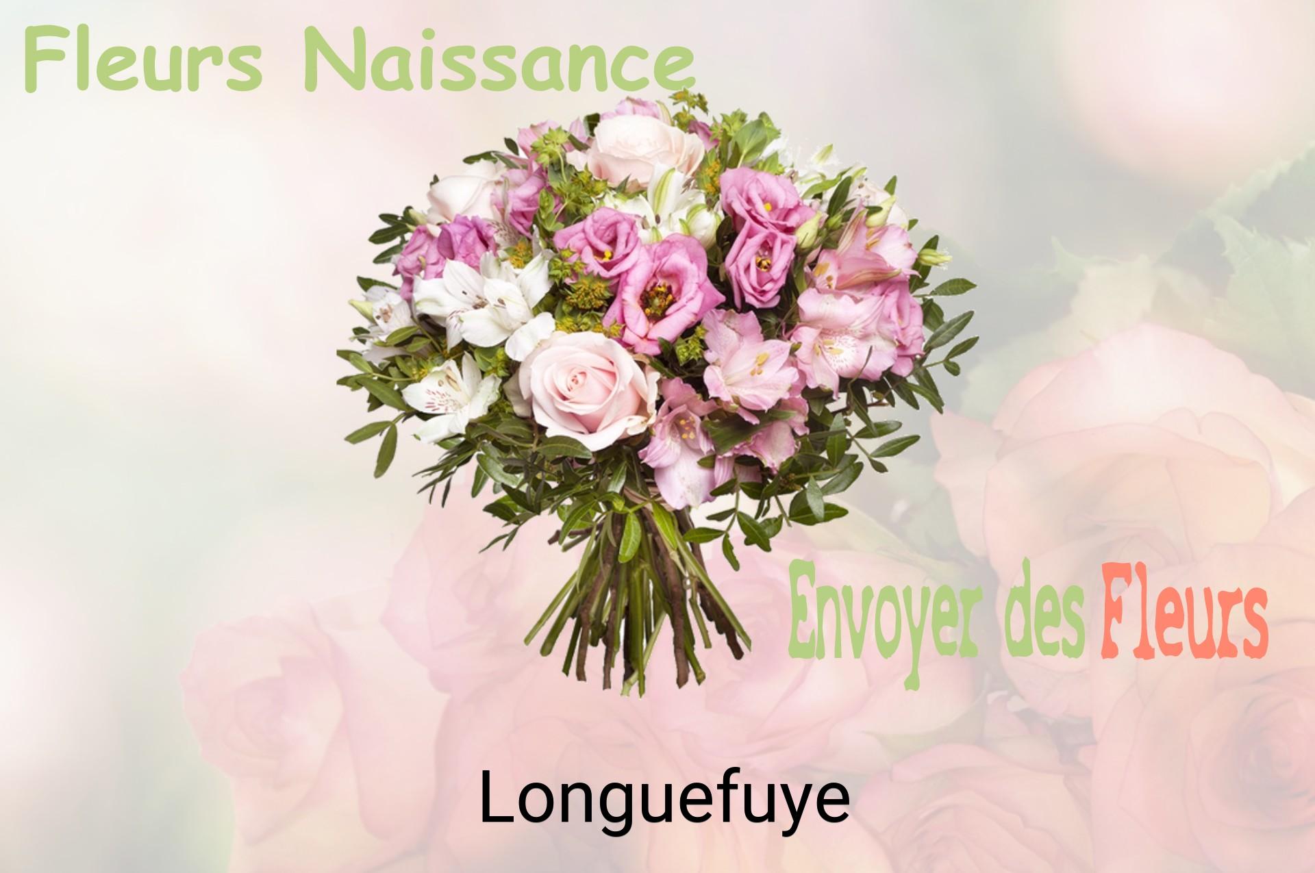 Bouquet de fleurs de naissance livré à Longuefuye
