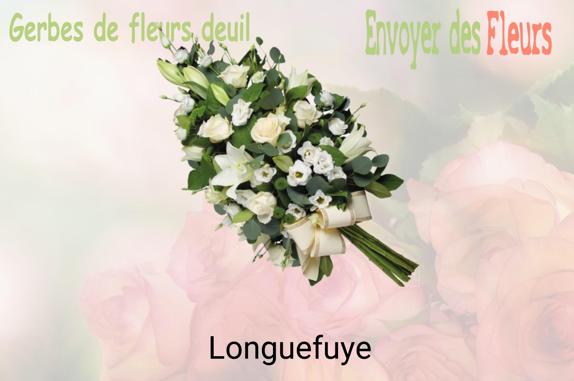 Gerbe de fleurs de deuil livrée à Longuefuye